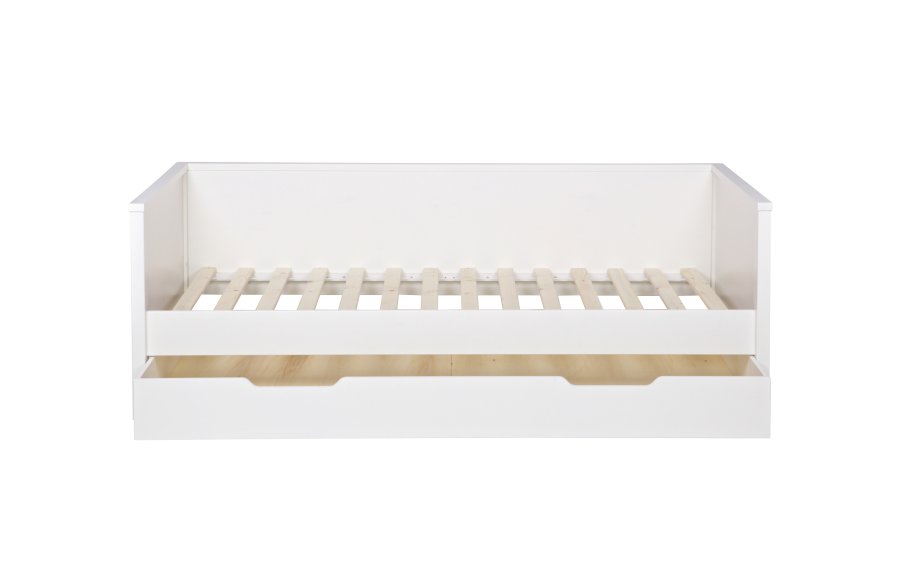 WOOOD Nikki sengeskuffe/gsteseng, ekskl. lamelbund og madras - hvid fyrretr (198x94)