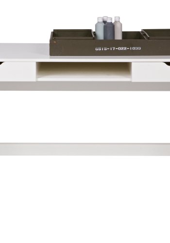 WOOOD Nikki skrivebord, m. 1 rum og 2 skuffer - hvid fyrretr (140x62)