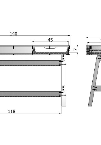 WOOOD Nikki skrivebord, m. 1 rum og 2 skuffer - hvid fyrretr (140x62)