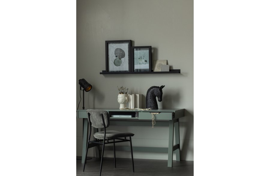 WOOOD Nikki skrivebord, m. 1 rum og 2 skuffer - jade grn fyrretr (140x62)