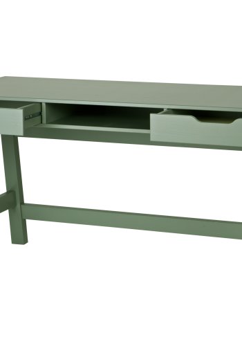 WOOOD Nikki skrivebord, m. 1 rum og 2 skuffer - jade grn fyrretr (140x62)