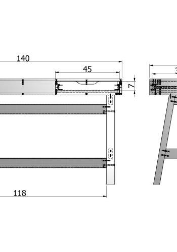 WOOOD Nikki skrivebord, m. 1 rum og 2 skuffer - jade grn fyrretr (140x62)