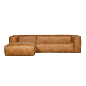 WOOOD Bean hjrnesofa, venstre - cognac lderfiber/polyester