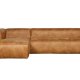 WOOOD Bean hjrnesofa, venstre - cognac lderfiber/polyester