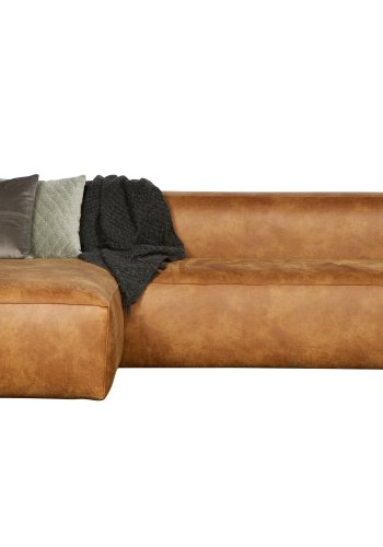 WOOOD Bean hjrnesofa, venstre - cognac lderfiber/polyester