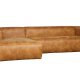 WOOOD Bean hjrnesofa, venstre - cognac lderfiber/polyester
