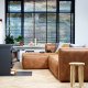 WOOOD Bean hjrnesofa, venstre - cognac lderfiber/polyester