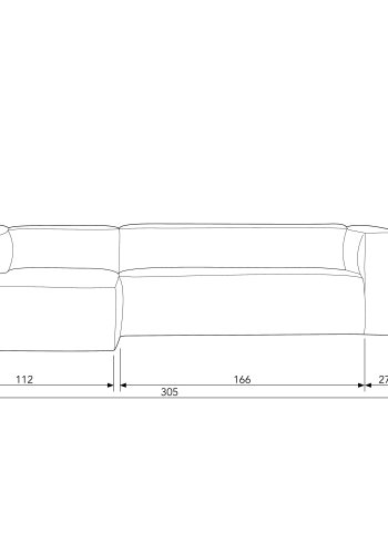 WOOOD Bean hjrnesofa, venstre - cognac lderfiber/polyester