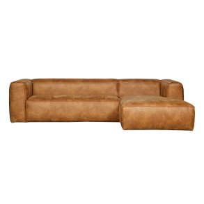 WOOOD Bean hjrnesofa, hjre - cognac lderfiber/polyester