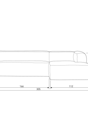 WOOOD Bean hjrnesofa, hjre - cognac lderfiber/polyester