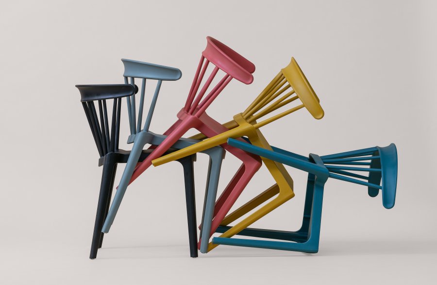 WOOOD Bliss spisebordsstol, stabelbar - sort plastik