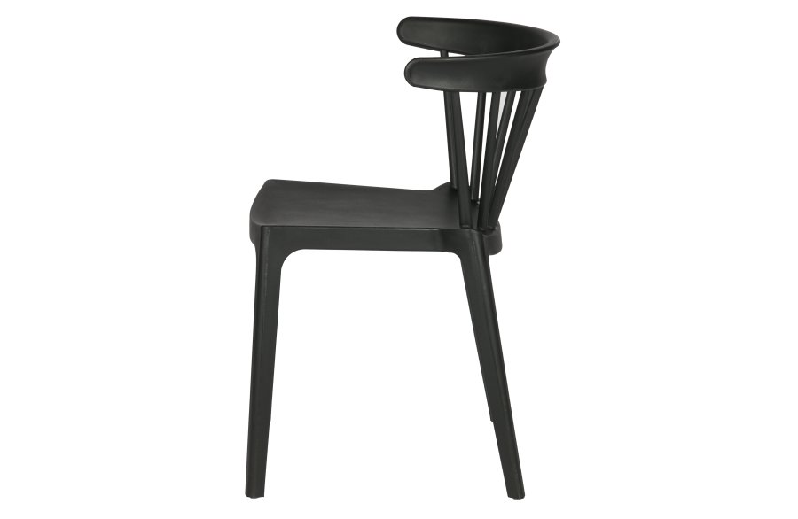 WOOOD Bliss spisebordsstol, stabelbar - sort plastik