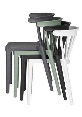 WOOOD Bliss spisebordsstol, stabelbar - sort plastik