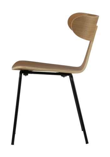 BEPUREHOME Collection spisebordsstol - natur askefinér og sort stl