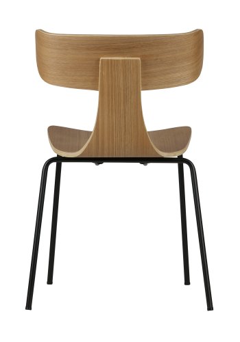 BEPUREHOME Collection spisebordsstol - natur askefinér og sort stl