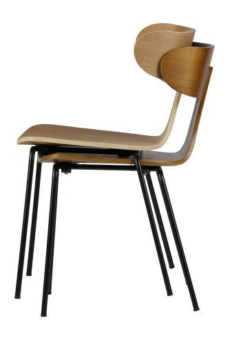 BEPUREHOME Collection spisebordsstol - brun askefinér og sort stl