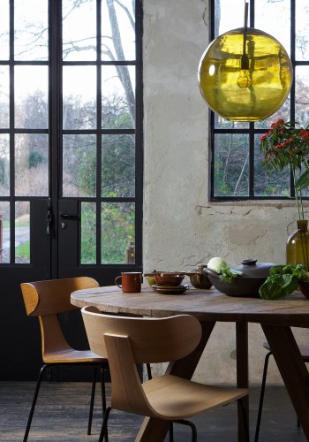 BEPUREHOME Collection spisebordsstol - brun askefinér og sort stl