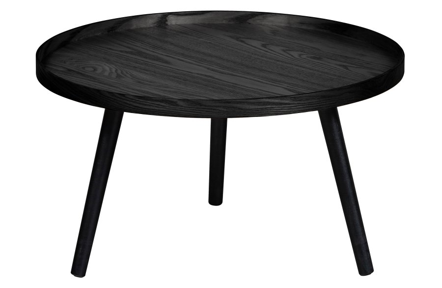 WOOOD Mesa sidebord L, rund - sort MDF og fyrretr (60)