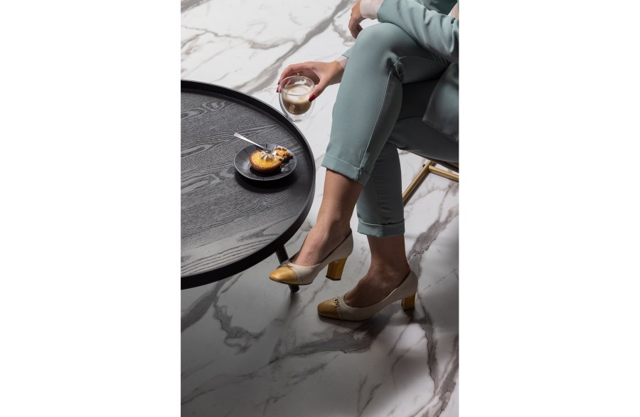 WOOOD Mesa sidebord XL, rund - sort MDF og fyrretr (78)