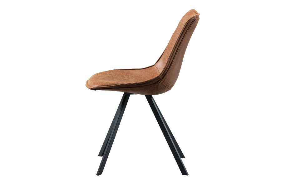 WOOOD Swen spisestol - cognac PU og sort metal