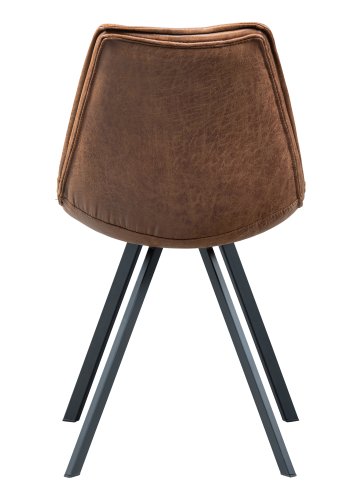 WOOOD Swen spisestol - cognac PU og sort metal