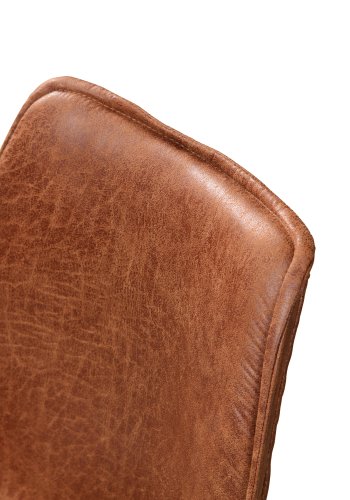 WOOOD Swen spisestol - cognac PU og sort metal