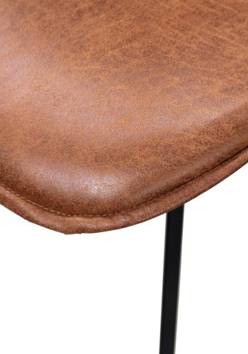 WOOOD Swen spisestol - cognac PU og sort metal