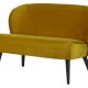 WOOOD Sara lille sofa - okker polyester fljl og tr