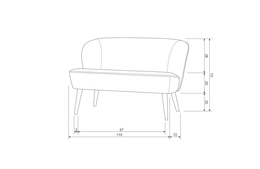 WOOOD Sara lille sofa - varn grn polyester fljl og tr