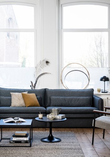 WOOOD Sally lnestol - forvitret grn polyester/polyamid fljl og stl