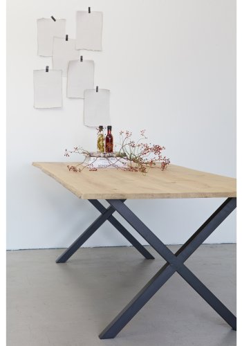 WOOOD Tablo X-bordben til spisebord - matsort metal