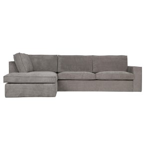 WOOOD Thomas hjrnesofa, venstre - forvitret grn polyester/polyamid fljl