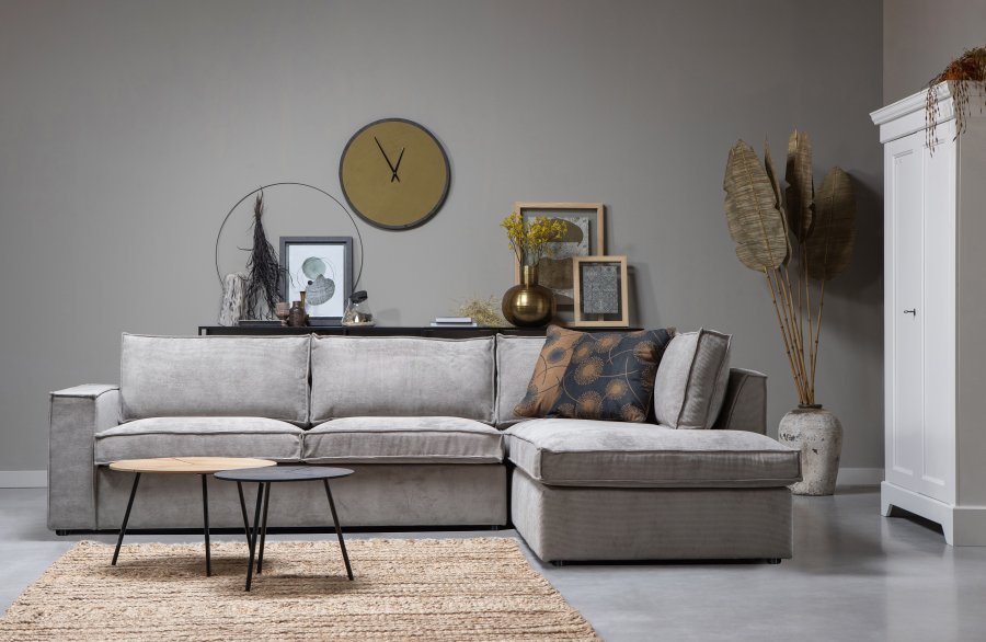 WOOOD Thomas hjrnesofa, hjre - forvitret grn polyester/polyamid fljl