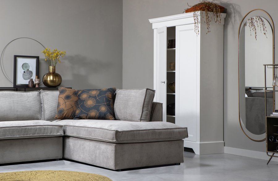 WOOOD Thomas hjrnesofa, hjre - forvitret grn polyester/polyamid fljl