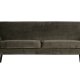 WOOOD Rocco sofa - varm grn polyester og sort birketr