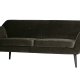 WOOOD Rocco sofa - varm grn polyester og sort birketr