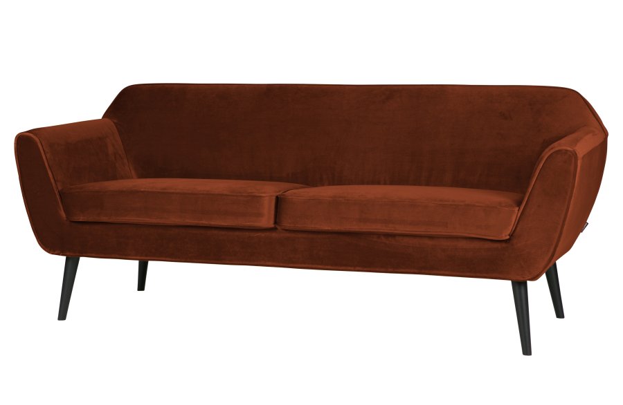 WOOOD Rocco sofa - rust polyester og sort birketr