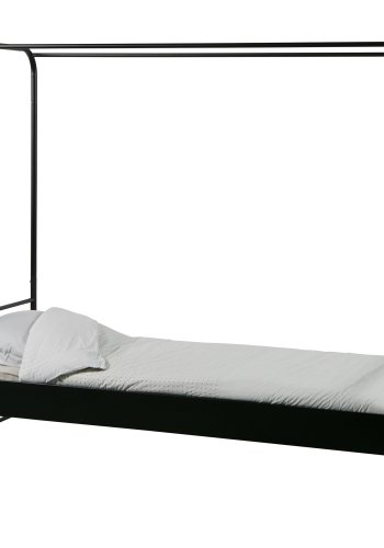 VTWONEN Bunk brne himmelseng, m. metal lamelbund, u. madras - sort stl (90x200)