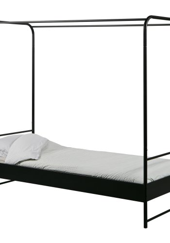 VTWONEN Bunk brne himmelseng, m. metal lamelbund, u. madras - sort stl (90x200)