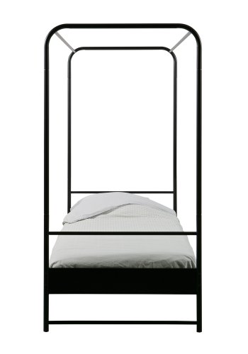 VTWONEN Bunk brne himmelseng, m. metal lamelbund, u. madras - sort stl (90x200)