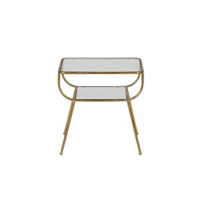 BEPUREHOME Amazing sidebord, m. 1 hylde - glas og antik messing jern (47x40,5)