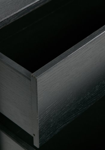 WOOOD EXCLUSIVE Silas TV-bord, m. 1 lge, 1 hylde, 2 skuffer - sort Blacknight brstet asketr