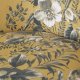 BEPUREHOME Vogue lnestol - sennepsgul fljl polyester m. valmueprint og sort metal