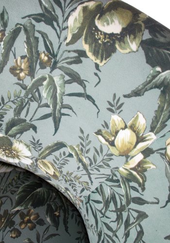 BEPUREHOME Vogue lnestol - gr fljl polyester m. valmueprint og sort metal