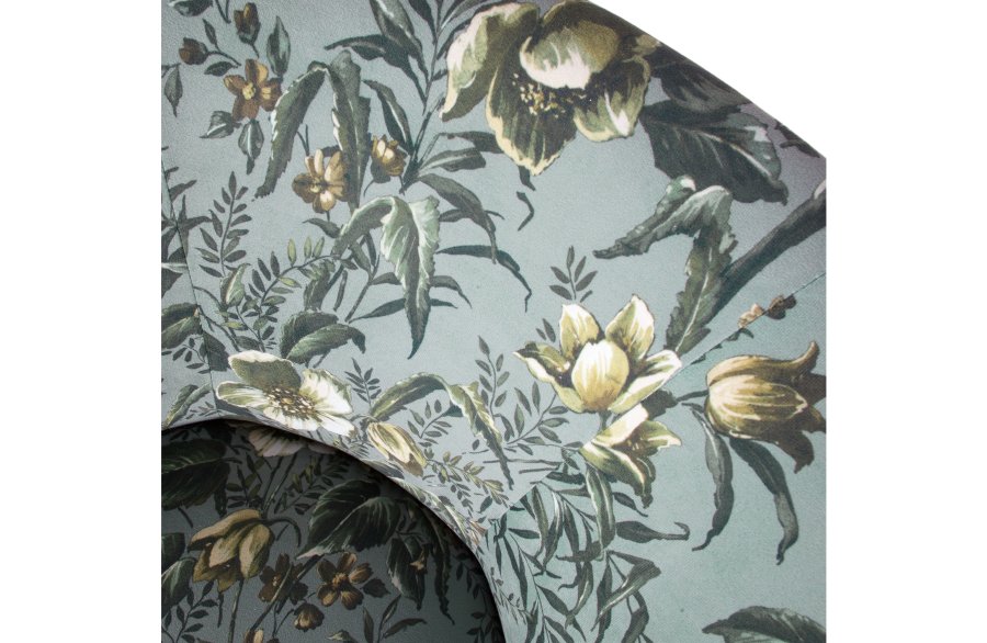 BEPUREHOME Vogue lnestol - gr fljl polyester m. valmueprint og sort metal