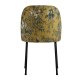 BEPUREHOME Vogue spisebordsstol - sennepsgul fljl polyester m. valmueprint og sort metal