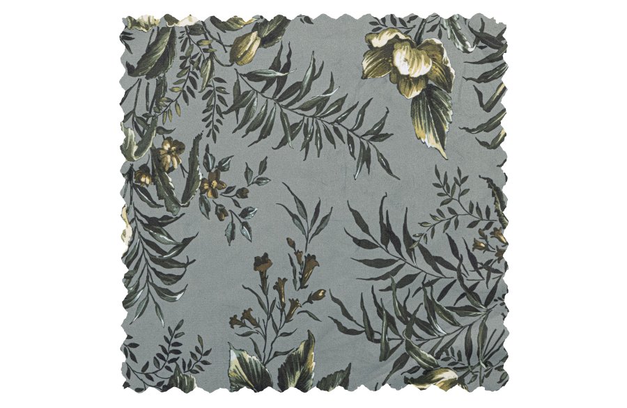 BEPUREHOME Vogue spisebordsstol - gr fljl polyester m. valmueprint og sort metal