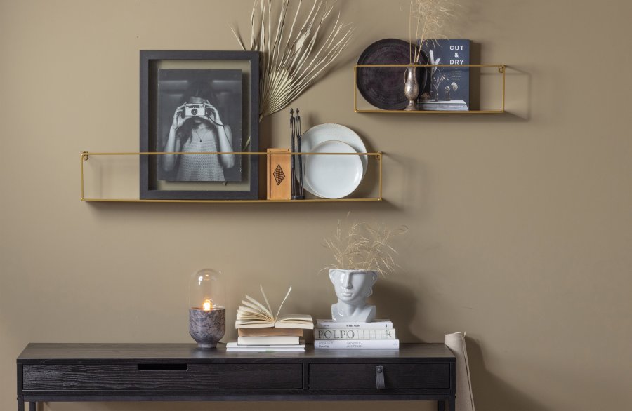 WOOOD EXCLUSIVE Silas sidebord, m. 2 skuffer - sort Blacknight brstet asketr og metal (140x40)