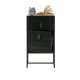 WOOOD Zola sengebord, m. 1 lge og 1 skuffe - sort tr og metal (40x35)