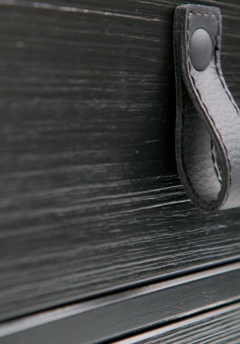 WOOOD Zola sengebord, m. 1 lge og 1 skuffe - sort tr og metal (40x35)